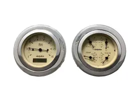 Dolphin Gauges 51-52-cc-pol-3 3/8-quad-pro-b 1951 1952 Chevy Car 3 3/8 Quad Style Programmable Gauge Dash P