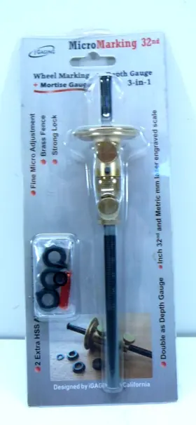 Igaging 34-711 Mortise Gauge Wheel Marking Micro-adjust Precision Woodworking