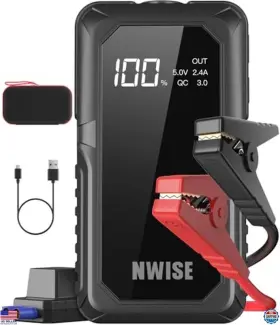 Visit The Nwise Store Tp20pro 2000a Peak Portable Car Jump Starter 20000mah Usb Quick Charge Led Light